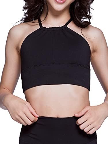 JO+JAX Eclipse Crop Top | קדמי צוואר גבוה וקריס-צלב פתוח בגב | ארבע דרך נמתחת וכיסוי מלא מתאים, מושלם לריקוד,